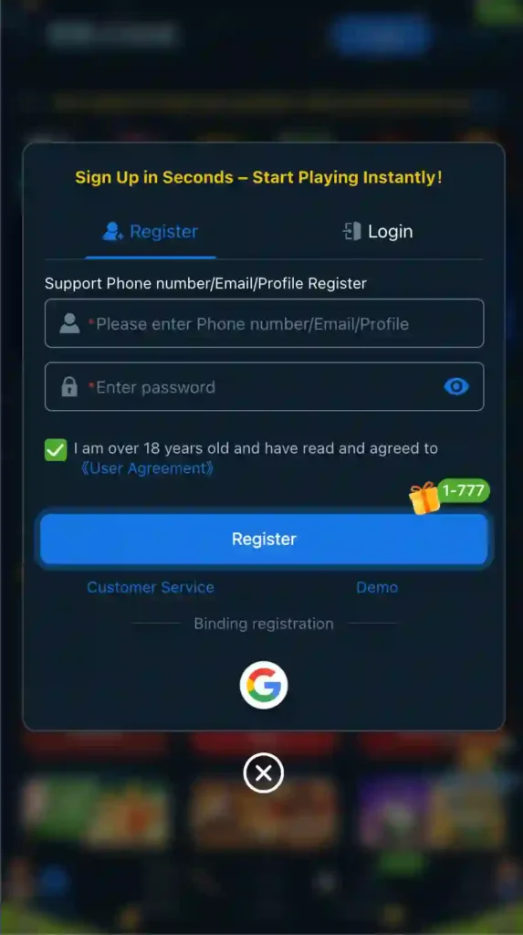8b game register
