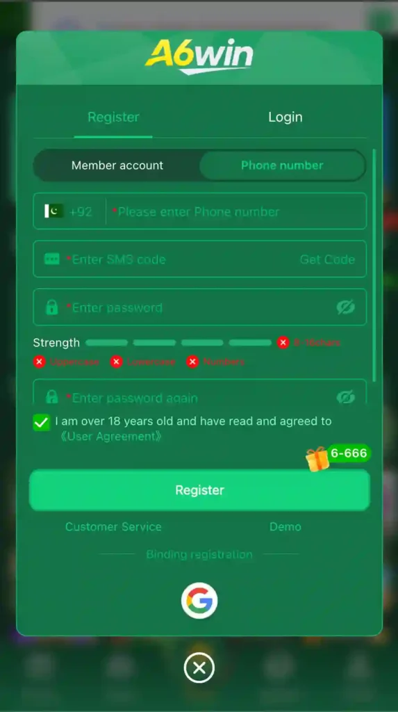 a6win game register