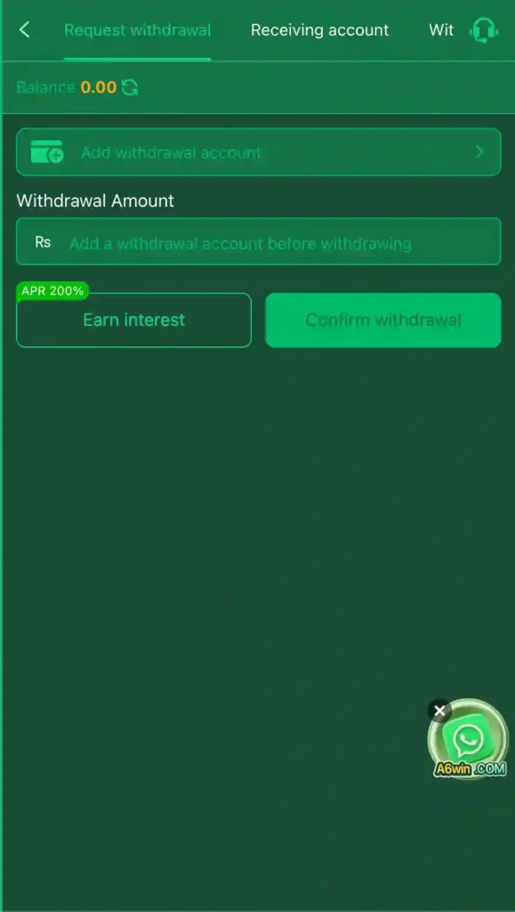 a6win game deposit section